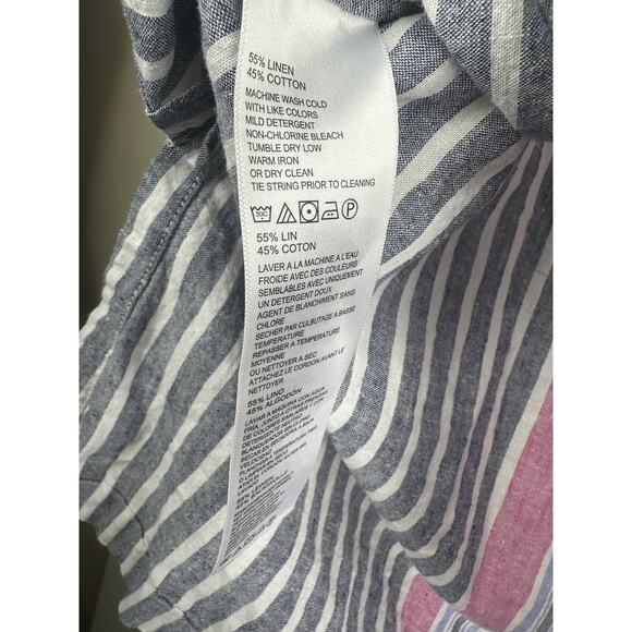 Tommy Bahama Lovely Lanes 3/4 Sleeve Baja Pullover Hoodie Cotton Linen Large - Picture 6 of 11